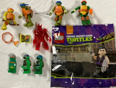 🍕9 Mega Bloks/Figuras Lego Tortugas Ninja Mutantes Adolescentes con Lote de Armas + Pizza Foto 1 de 4