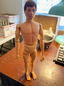 VINTAGE 1964 GI JOE ACTION FIGURE-FLOCKED/FUZZY BROWN HAIR & BLUE EYES - Picture 1 of 6