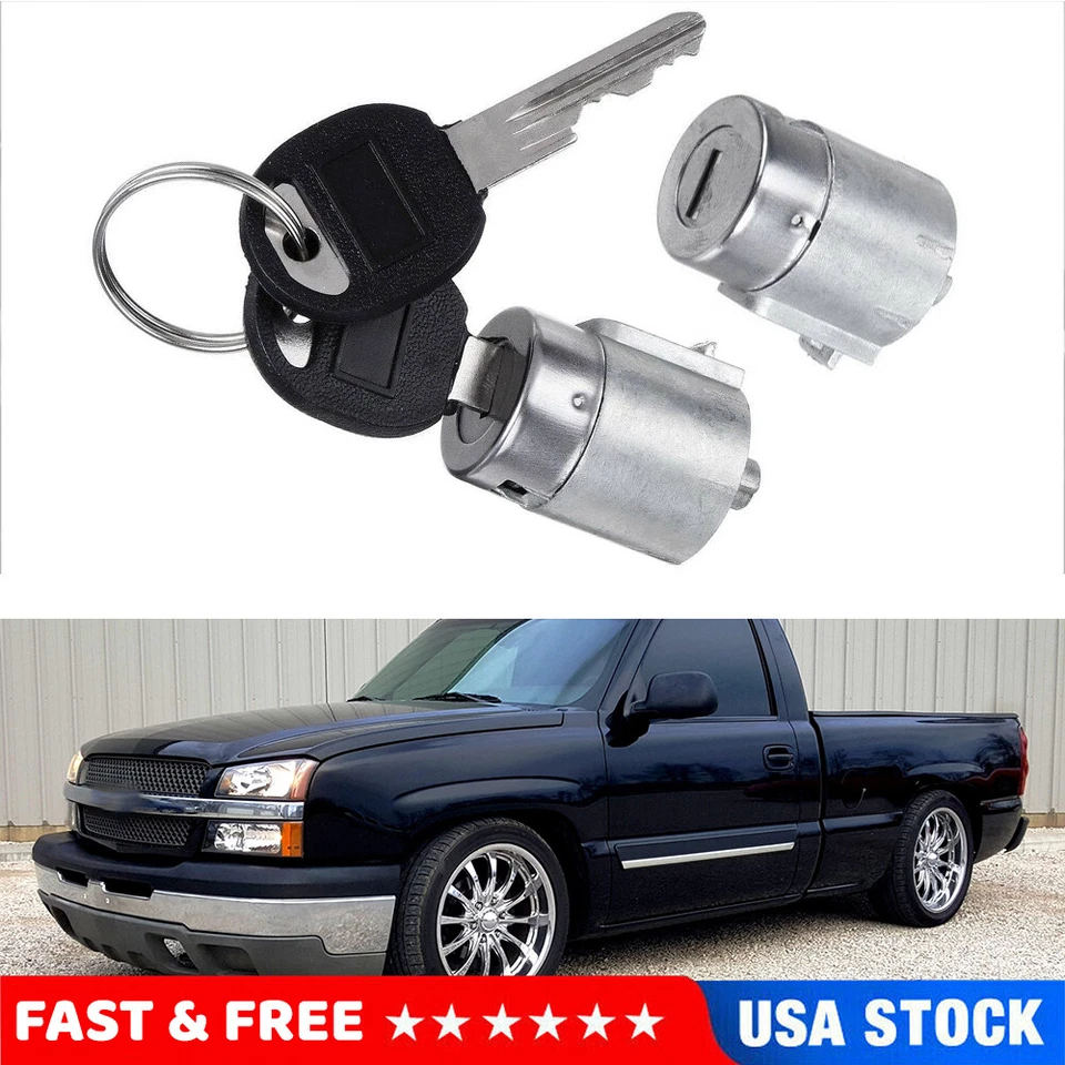 Door Lock Cylinder Set For 88-94 Chevy C1500 & K3500 GMC C1500 K2500 92-94 Yukon — 第 1/4 张图片