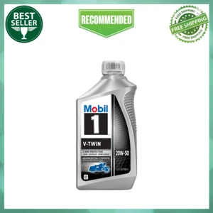 Mobil 1 V-Twin Full Synthetic Motorcycle Oil 20W-50, 1 Quart ( FREE SHIPPING ) - Picture 1 of 12