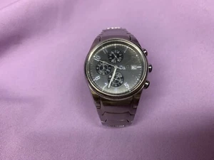 DOLCE & GABBANA D&G TIME Chronograph Watch Silver Black Used! Works! - Picture 1 of 15