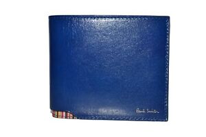 Paul Smith Mainline Blue Billfold Wallet Multi Stripe Trim Mens Brand New