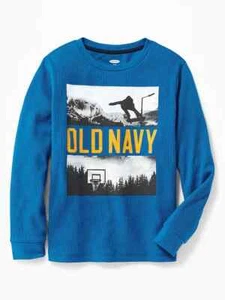 NUEVO CON ETIQUETAS Camisetas Térmicas Gráficas Skateboarding Azul Marino Antiguo Tejido Waffle Niños XL 14 16 - Imagen 1 de 1