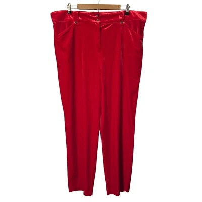 Calça feminina NY&C Red Velvet cintura alta tamanho XXL. Novo com etiquetas - Imagem 1 de 4