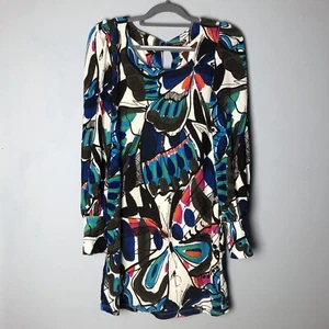 Vestido recto elástico Sievercute para mujer talla L multicolor abstracto estampado mariposa - Imagen 1 de 16