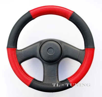 Lenkradbezug ROT-SCHWARZ Perforiert LEDER Lenkradhülle Lenkradschoner Ø 37-39 - Bild 1 von 4
