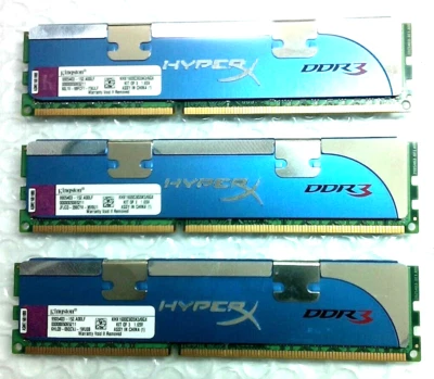 Kingston HyperX Blu KHX1600C9D3K3/6GX 6GB DDR3 (3X2) (PC3 12800) 240Pin DIMM RAM - Image 1 of 2