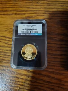 2007-S $1 John Adams Presidential Dollar NGC PF 70 ULTRA CAMEO - BLACK LABEL - Picture 1 of 2