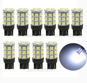 10x LED 7443 Brake Lights Bulbs 27SMD 5050 White T20 Stop Backup Reverse Lights - Picture 1 of 7