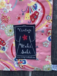 Vintage Wabi Sabi Japanese Print Quilt/Throw/Pink Bright 55”x47” *RARE* - Picture 1 of 15