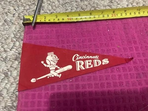 Older VINTAGE MLB Cincinnati Reds SOUVENIR Pennant RED THE MASCOT - Fast Shipper - Picture 1 of 4