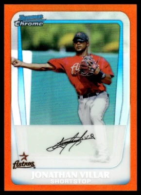2011 Bowman Chrome Prospect Autographs Orange Refractors Jonathan Villar Auto - Image 1 of 2