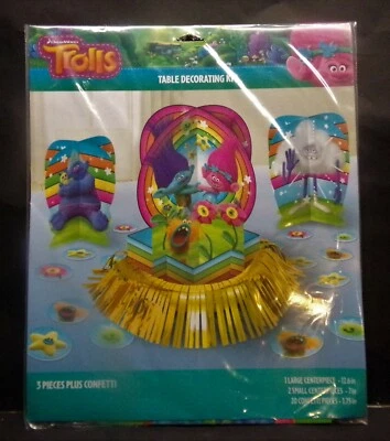 Trolls Table Decorating Kit Centerpieces 3 Pieces Plus Confetti NEW Foto 1 de 2
