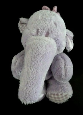 J4. DOUDOU PELUCHE DISNEY  ELEPHANT LUMPY VICHY CARREAUX MAUVE 22c EXC. ETAT - Photo 1/2