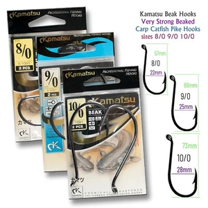 Beak Fishing Hook Beaked Forged Carbon Steel VERY STRONG Barbed 8/0 9/0 Pike Sea - Picture 1 of 15