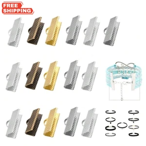 30pcs Ribbon Leather Cord Crimp Thread End Fastener Clasps Jewelry Connector - Picture 1 of 6