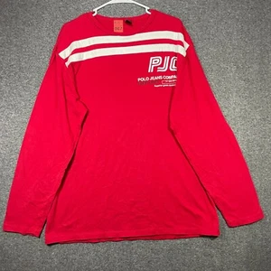 VTG POLO JEANS COMPANY Ralph Lauren Shirt Large Red NYC 1996 Long Sleeve Mens. - Picture 1 of 11