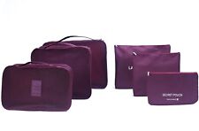 6 Sets Travel Organizers Packing Cubes Luggage Compression Wine