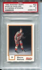 1990 Swedish Semic 23 Markus Naslund Rookie Card RC PSA 6 EX-Mint 0 Higher 1992
