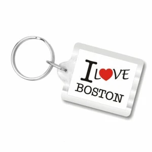 I Love Boston Plastic Key Chain - Picture 1 of 2