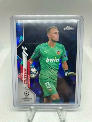 2020 Topps Chrome Sapphire Jasper Cillessen VALENCIA CF - Image 1 of 2
