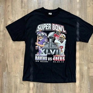 Super Bowl XLVII Ravens Vs SF 49ers Double Sided Shirt NFL Football Size XL - Picture 1 of 6