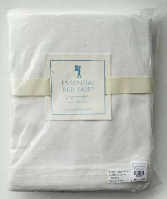 Pottery Barn Kids PBK White Essential TWIN 18" Bed Skirt - Image 1 of 3