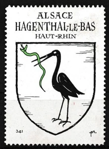 Timbre  / Sammelmarke Café Sanka  Wappen (Blason/Armoiries) : Hagenthal-le-Bas - Imagen 1 de 1