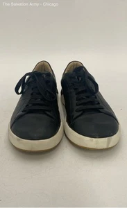 Hugo Boss Mens Black Leather Round Toe Lace-Up Low Top Casual Sneaker Shoes - Picture 1 of 8