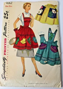 Vintage Simplicity 4062 Sewing Pattern Apron Applique One Size Uncut/Complete - Picture 1 of 2