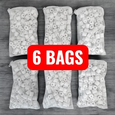 Seis bolsas de 1/2 lb anillos de cerámica medios biológicos para acuario pecera bote filtro Foto 1 de 4