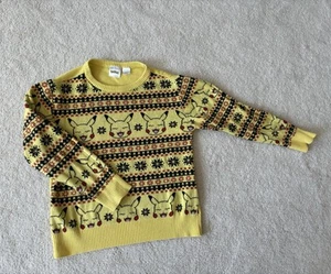 Pokémon Pikachu Yellow holiday Christmas Size Med Kids Sweater - Picture 1 of 3
