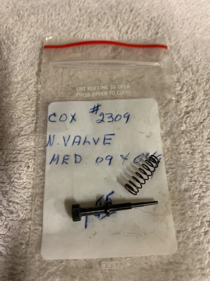 NOS Vintage Cox RC Airplane 2309 Needle Valve medallion￼ .049 .09 Control Line U