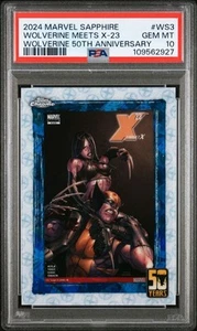2024 Topps Chrome Marvel Sapphire - Wolverine 50th Anniversary WS-3 **PSA 10** - Picture 1 of 3