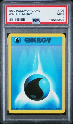 1999 POKEMON GAME BASE SET 102 WATER ENERGY PSA 9 MINT - Image 1 of 2