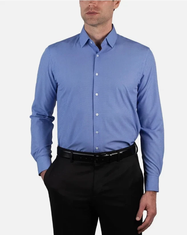 Nautica Men's Performance Slim Fit Dress Shirt Navy XL (17-17.5 32/33)