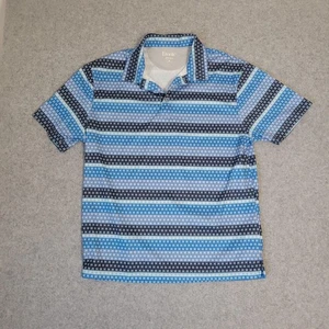Polo Etonic uomo blu medio stampa geometrica golf performance leggera - Foto 1 di 14