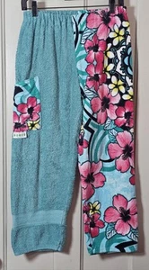Kiki's Nation Towel Pants Kid's L Hibiscus Aqua Pink Beach Pool Coverup Festival - Picture 1 of 24