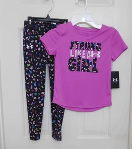 NWT 2pc Under Armour Strong Like a Girl Top & Leggings Set sz 4 5 or 6 - Picture 1 of 1