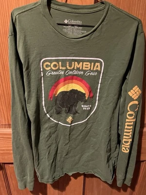 Columbia Greater Outdoor Gear Graphic Bear Print Long Sleeve Men’s Size Large - Image 1 of 3