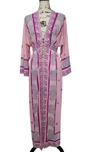 Vintage Emilio Pucci Formfit Rogers Pink Sheer Long Robe S Small - Picture 1 of 10