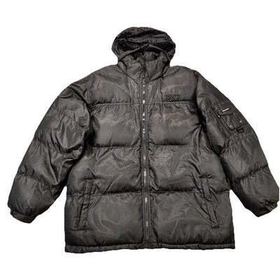 Abrigo chaqueta acolchada Southpole vintage para hombre XL negro empaquetable capucha cremallera Gorpcore Foto 1 de 4