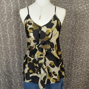 CAbi Tanktop Animal Print Rüschen Spaghettiträger schwarz/braun #174 Damen XS - Bild 1 von 10