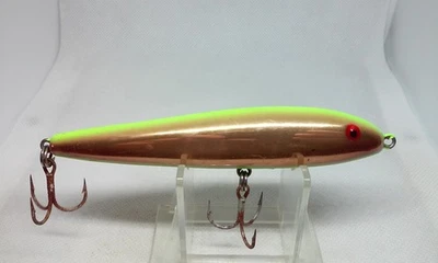 Señuelo de pesca de colección Rebel Jumpin Minnow Gold/Chartreuse 4 1/2" Topwater/Surface 1/2 Foto 1 de 4