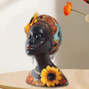 African Woman Statue Resin African Statue for Living Room - Picture 1 of 6