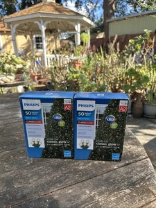 2 NEW Philips 50 LED Classic Glow sphere Lights Energy Saving Outdoor /Indoor - Picture 1 of 6