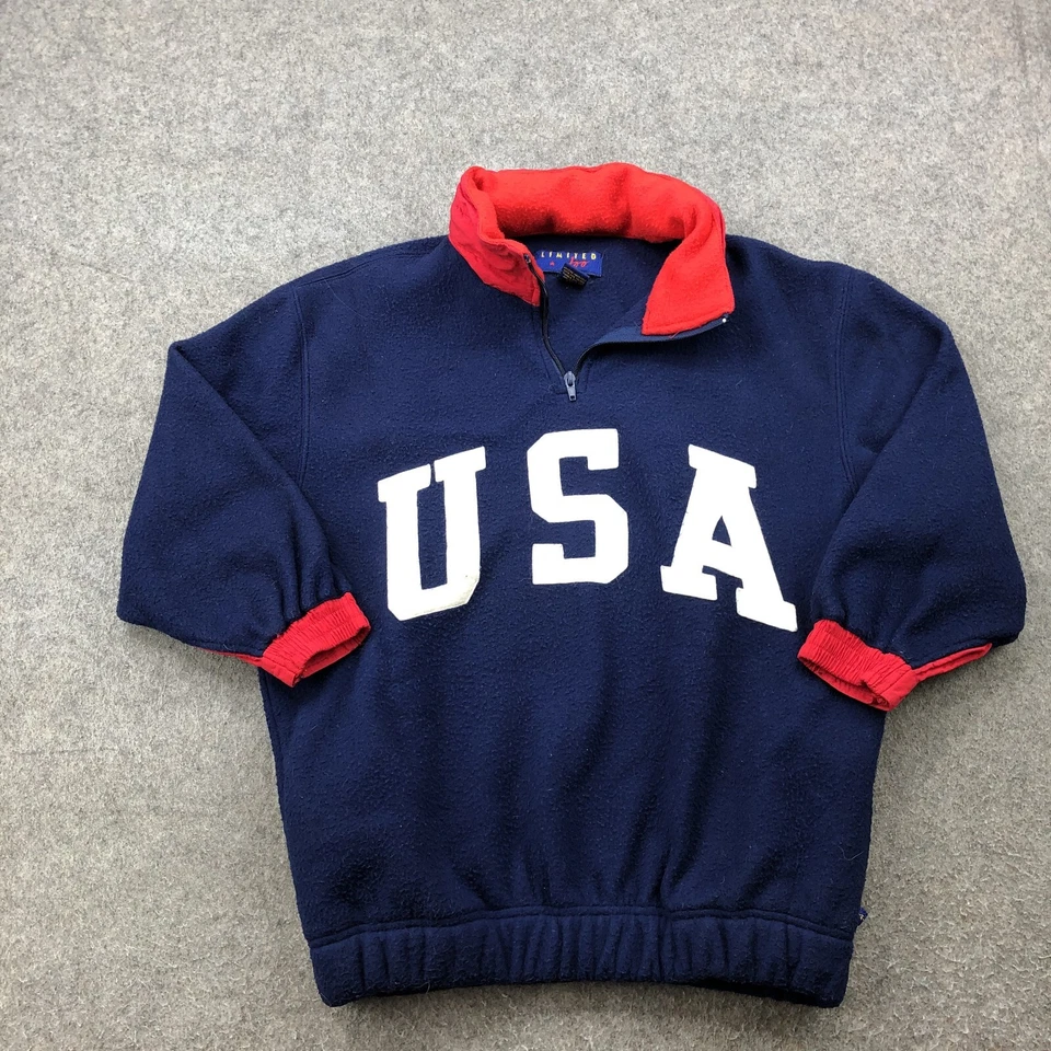 Chaqueta Olímpica Niños 8 Azul Rojo Equipo Olímpico EE. UU. Vellón 1/4 Cremallera Foto 1 de 4