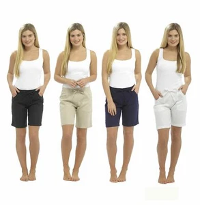 Daisy Dreamer Leinenshorts Damen Gummibund Freizeit Sommer Shorts, LN564 - Bild 1 von 15