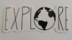 Black And White Explore With World Super Cool Travel Theme Sticker Decal Awesome