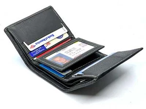 RFID Blocking Premium Leather enter Flap Trifold Wallet Center Flap - Picture 1 of 23